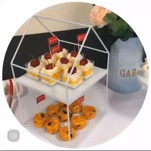TOYO 8pcs White Multi-Tier Cake Stand Dessert Holder Decoration Snack Plate For Family Parties Wedding