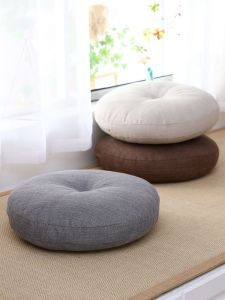 Thick Hemp Mat Zafu Cushion round Japanese Style Balcony Window Seat Pad Floor Sitting Home Decorative Fabric Tatami Mat