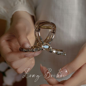 High Grade Gray French Shark Clip Accessible Luxury Work Clothing Back Head Updo Hair Claw Elegant Half Tie Hairpin Head Accessories