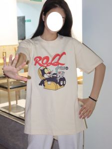 เสื้อยืดแขนสั้นผ้าฝ้ายหลวมสไตล์อเมริกันย้อนยุคสำหรับผู้ชาย เสื้อยืดแฟชั่นสำหรับคู่รัก ดีไซน์ Felix Cat ทรงพอดีตัว ทรงหลวม ฤดูร้อน 2023