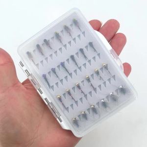 Bimoo 24PCS/Box Tungsten Bead Head Jig Nymph Flies Kit Fast Sinking Wet European Perdigon Nymph Trout Grayling Fishing Lures