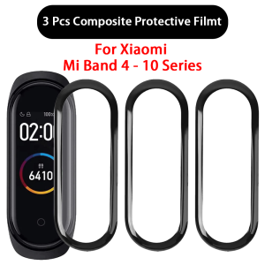 3Pcs 9D Protective Film For Xiaomi Mi Band 10 9 Full Cover Screen Protector on Mi Band 8 Miband 7 6 5 4 Mi Band Films Not Glass