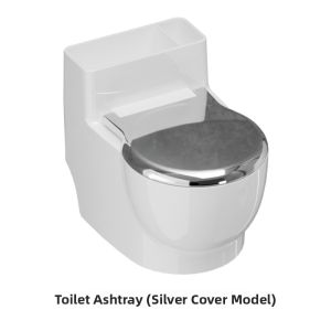 Creative Home Toilet Bowl Wall-Mounted Thickened with Lid Bathroom Ashtray No Drilling Required Decorative Accessories