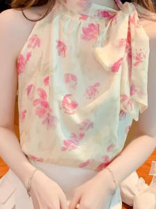 chaqi | Floral Design Sensation Blouse Spaghetti Strap Neckline