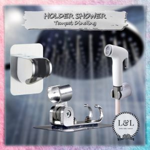 Gantungan Shower Kamar Mandi Tempel Holder Kepala Shower Toilet Stainless Cantolan Shower WC Adjust Tiang Penyangga Kepala Shower Bidet