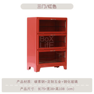 Retro Japanese Style Metal Cabinet for Living Room Storage Industrial Style Sideboard Dining Room Independent Type Furniture
