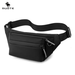 AUOTE Mens Chest Bag Waist Bag Large Capacity Shoulder Bag Wear-resistant Hip Belt Cross body Shoulder Pouch Purse Man Chest Bag Side Bag with Headphone Jack