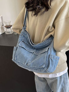 Denim Bag Womens 2024 New Arrival Trendy Casual Shoulder Bag Large Capacity Class Work Clothing Messenger Bag Tote Bag