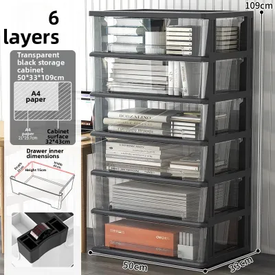 MLZH | Clear Plastic Table-Under Mobile Filing Cabinet Drawer Type