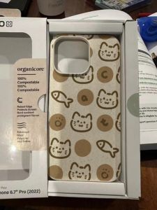 Cartoon Cat Full Screen Phone Case for Apple 15/14 Frosted Degradable Soft Shell Fish Cake Anti-Fall Protection 7P Creative 13P