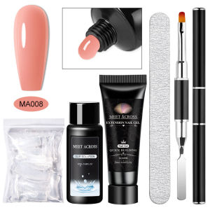 5pcs Acrylic UV Gel Extension Nail Gel Kit Clear Pink Color Fast Building Gel Nail Polish All For Manicure Nail Art Design DIY