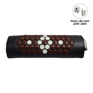 Gối Massage Ngọc Bích Tự Nhiên Có Thể Điều Chỉnh Nhiệt Độ 30-70 ° Đá Thư Giãn Cổ C Đá Nóng Trị Mất Ngủ & Giảm Đau Màu Nâu