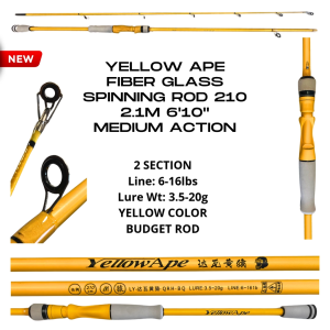 YELLOW APE 2.1M (6’10”) FIBERGLASS SPINNING ROD – BUDGET ROD GoodCatch Fishing