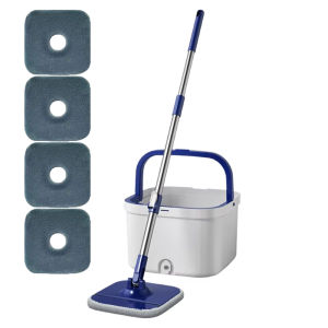 New Hands-Free Square Mop with 2.6L Bucket Separate Clean Dirty Water System with 1/4 Washable Mop Pads 360° Rotating Flat Mop