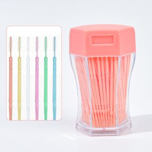 200pcs/Set Double Head Tooth Floss Eco-Friendly New Soft Plastic Candy Color Oral Care Interdental Toothpick