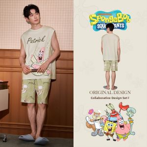 GONGDIE | Cool Feel SpongeBob Cartoon Mens Tank Top Home Wear