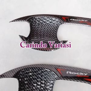 Paket Cover Handle Outer Pintu Mobil Daihatsu Rocky 2021 Carbon