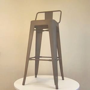 เก้าอี้บาร์ เก้าอี้สตูล วางซ้อนได้ เก้าอี้เหล็ก เก้าอี้บาร์เหล็ก เก้าอี้คาเฟ่ โฮมฮัก ทรงสูง มีพนักพิง มีหลายสีให้เลือก