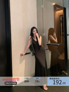 Slim Fit Black V-neck Summer Dress Womens Strapless Long Dress Fashionable Slimming Effect Modal Fabric Knitted Gown