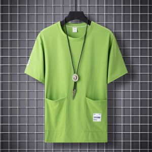 Special Offer Big Sale Export Summer Plus Size Multi-Pocket T-Shirt Womens Overalls Short Sleeve Loose Easiest for Match Casual Top Half Sleeve