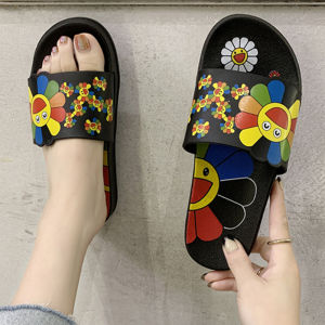 JIFANPAUL | Cute Flower Pattern Slip-resistant Summer Ladies Flip Flops