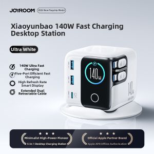 joyroom | GaN 140w Multi-port Charger with Display and Retractable Cable