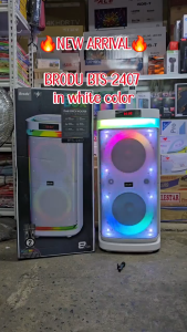 BRODU BTS-2407 Dual 8 Inches Wireless Bluetooth Outdoor Party Speaker With 2 Rechargeable MIC