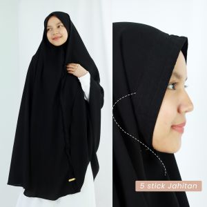 Khimar Soft Pad Jetblack M/L/XL/XXL By Yufina