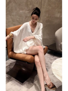 SHANGSHA | Elegant French Design Blouse White V-Neck