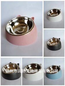Pet Feeder Bowl Stainless Steel Non Slip Elevated Anti Spill Cat Dog Food Water Dish Easy Clean Mangkuk Makanan Kucing