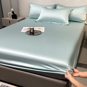 Summer Cool Sensation Lyocell Silk Bed Canopy Ice Silk Cooling Mat Three Piece Set Mattress Protector Soft Skin Friendly Active Print