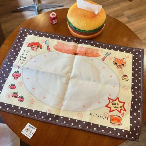 แผ่นรองจานลายการ์ตูน ผ้าปูโต๊ะสไตล์เรโทร ผ้ารองจานน่ารัก ผ้าฝ้ายและผ้าลินิน สำหรับตกแต่งโต๊ะทำงาน ถ่ายรูป ตกแต่งห้อง ของขวัญสำหรับเด็กผู้หญิง