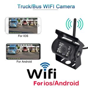WIFI wireless reversing camera for trucks and buses 12V-24V HD night vision backup camera for Iphone IOS Android 100M distance