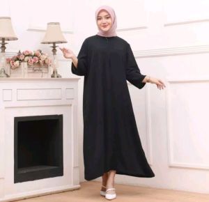Gamis Cringkle Lengan 3/4 || Gamis Busui Friendly