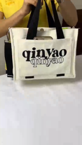 ใหม่! กระเป๋าผ้าแคนวาส ราคาถูกต้อง กระเป๋าผ้าผ้าฝ้าย กระเป๋าผ้าแฟชั่น รุ่น Qinyao แคนวาส