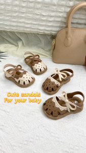 TinaHao Sandals For Baby Girls 2025 Fashion Version Bow Non-Slip Soft Bottom Baby Walking Shoes