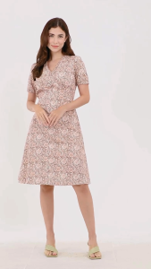 Krizias V-Neck Printed Shift Dress