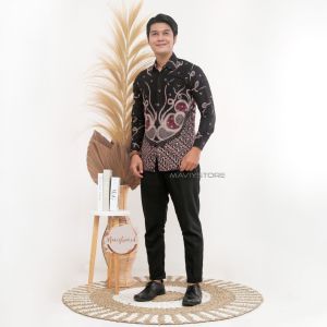 Best Baju Batik Couple Lengan Panjang Motif Terbaru - Kemeja Slimfit & Tunik Model Floy
