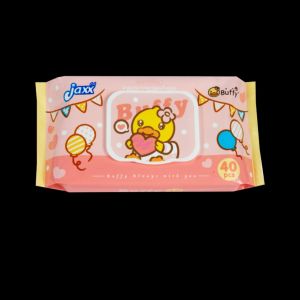 🌷ทิชชู่เปียก 40 แผ่น🌷ทิชชู่เช็ดทำความสะอาด Jaxx แจ็กซ์เบบี้ไวพ์ ขนาดพกพา