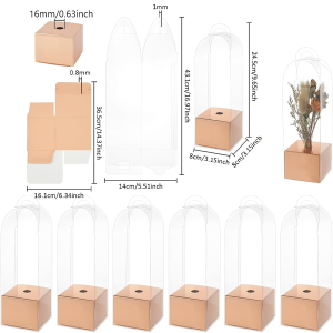 Hộp Hoa Hồng Trong Suốt Gói Quà DIY Trong Suốt Cho Đám Cưới Sinh Nhật Lễ Tình Nhân Ngày Của Mẹ - Bộ 5/10 Chiếc Nhựa Có Thể Gập Lại