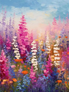 Flower Field Landscape Painting By Numbers for Adults DIY Kits HandPainted on Canvas Oil Picture Drawing Coloring By Number