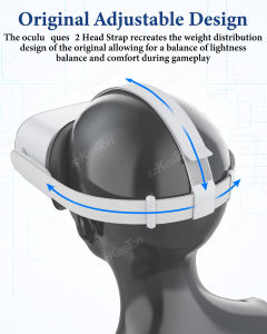 Head Strap for Oculus Quest 2 Headset Original Replacement Head Strap for Meta Quest 2 Headstrap with 4 Pcs Controller Thumb Grip Caps，Oculus Quest 2 HeadStrap，Original Head Strap
