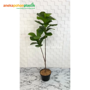 Pohon Hias Artificial Pohon Daun Ketapang X2 T100 Latex Pot Dasar Hitam Plastik Hiasan Rumah Hiasan Ruang Tamu