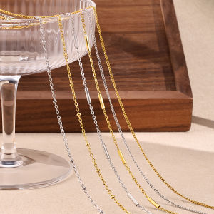 Vòng cổ thép không gỉ thiết kế cổ điển không phai trang sức chuỗi tốt dây chuyền vàng 18K