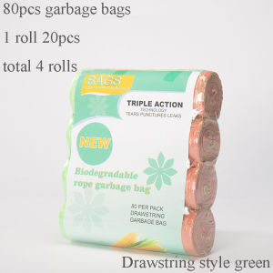 80/100pcs Trash Bags Biodegradable Bathroom Trash Bags with Tear & Leak Resistant Recycling Eco-Friendly Trash Can Liner