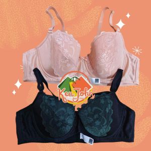 AVON BRA SALE FLORA UNDERWIRE LACE 2PC BRA SET (blush pink black-dark green)