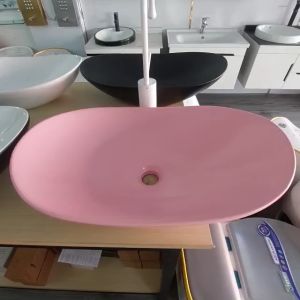 Chậu rửa mặt lavabo nghệ thuật đặt bàn LV001 BẢO HÀNH 20 NĂM - Kiểu thuyền - 4 màu Trắng sứ đen trắng đen hồng - Vòi gắn ngoài chậu lavabo mang phong cách trẻ trung - Chính hãng Audi