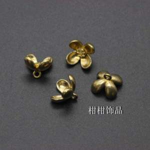 Handmade DIY Gold Plated Copper 8mm Small Flower Pendant for Hairpin Bracelet Necklace Jewelry Accessories Fashionable Crafts