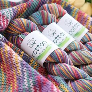 JIFANPAUL | Hand-Dyed Gradient Cotton and Wool Yarn for DIY Sweater Scarf Baby Hat Shawl