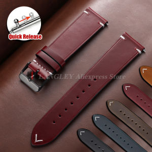 18mm 20mm 22mm 24mm Bracelet for Seiko Vintage Oil Wax Leather Watch Band Pin Buckle Men Women Stitching Cowhide Strap for Omega